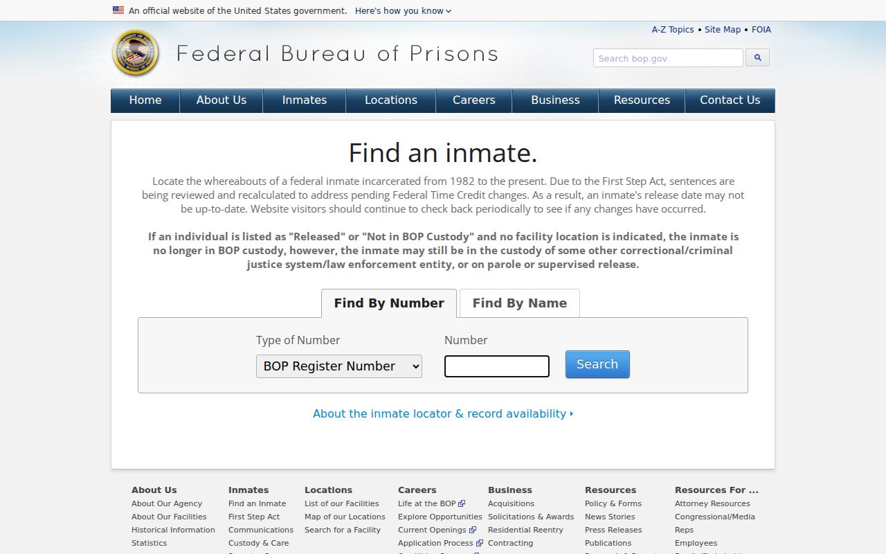 Otero County arrest search distinction using the federal inmate locator