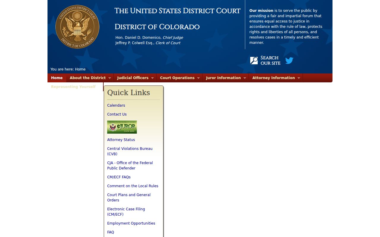 United States District Court for the District of Colorado official court page